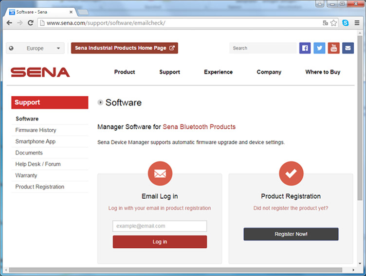 Konfiguration der Sena Produkte und Firmware Updates Abbildung 1