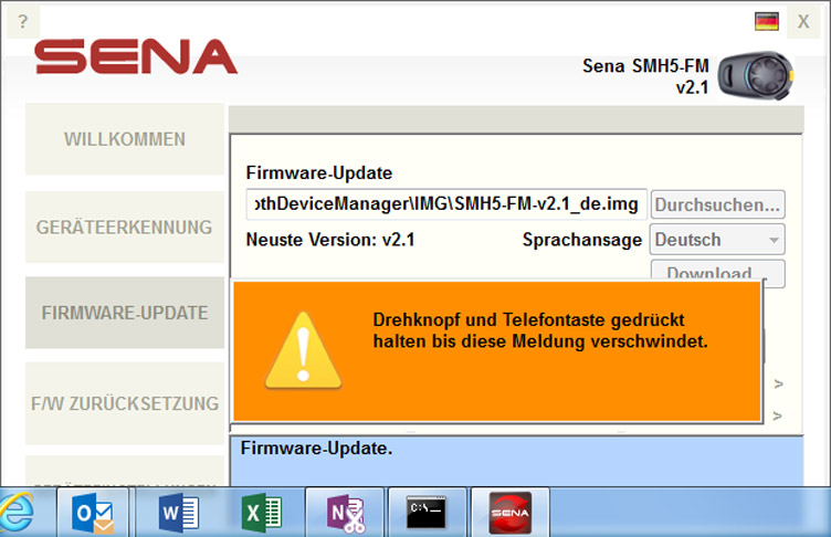 Konfiguration der Sena Produkte und Firmware Updates Abbildung 20