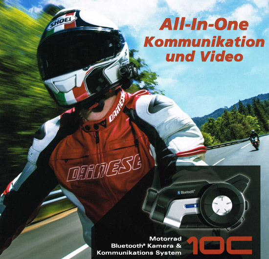 SENA 10C - Bluetooth 4.0 Stereo Headset mit integrierter Action Kamera fr Motorradfahrer