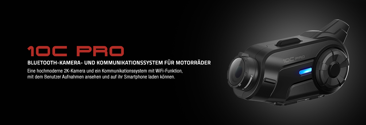 Sena 10C Pro Bluetooth-Kamera und Kommunikations-System fr Motorrder