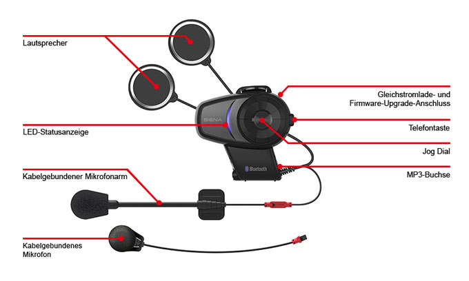 10S Bluetooth 4.1 Class 1 Stereo Multipair Headset mit Intercom Bluetooth Sprechanlage - Produktdetails