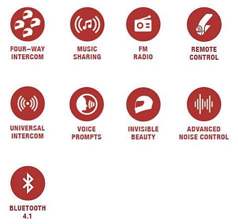 Features des SDas 10Upad fr den HJC IS-17, HJC IS-MAX2 und den Shoei RF-1200 Helm bietet alle Funktionen eines Sena Bluetooth Headsets, ist aber von aussen nicht sichtbar