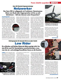 Artikel über das Sena 20S aus der Zeitschrift Motorrad News als PDF download