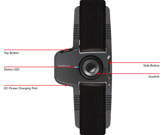 Details der SENA SC-WR-01 Wristband Remote eine Fernbedienung für das Handgelenk zur Steuerung des 20S, 10U, 10C und des neuen 10R Headset 