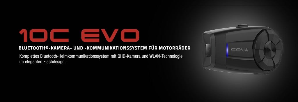 Sena 10C EVO Bluetooth QHD-Kamera und Kommunikationssystem fr Motorrder mit WLAN Technologie