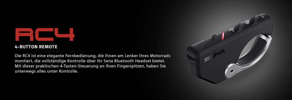 Sena RC4 Bluetooth 4-Tasten Fernbedienung für die Sena Headsets 20S, 10U, 10C, 10R und 10S