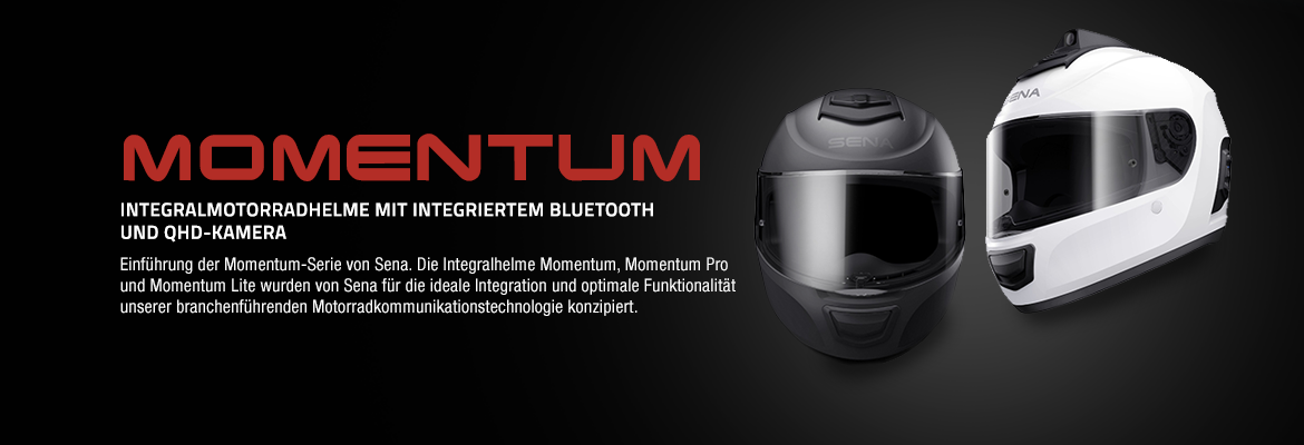 Sena Integralhelme der Momentum Serie mit integriertem Bluetooth - Momentum, Momentum Lite und Momentum Pro