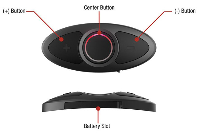 Sena RC3 3-button remote for the Bluetooth headsets 20S, 10U, 10C, 10R and 10S details
