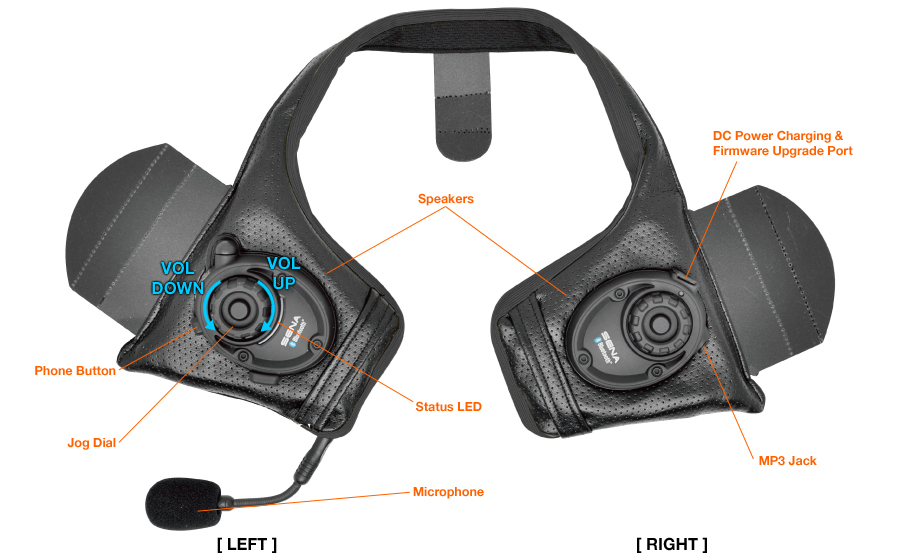 SENA SPH10H-FM BLUETOOTH HEADSET FOR HALF-HELMETS